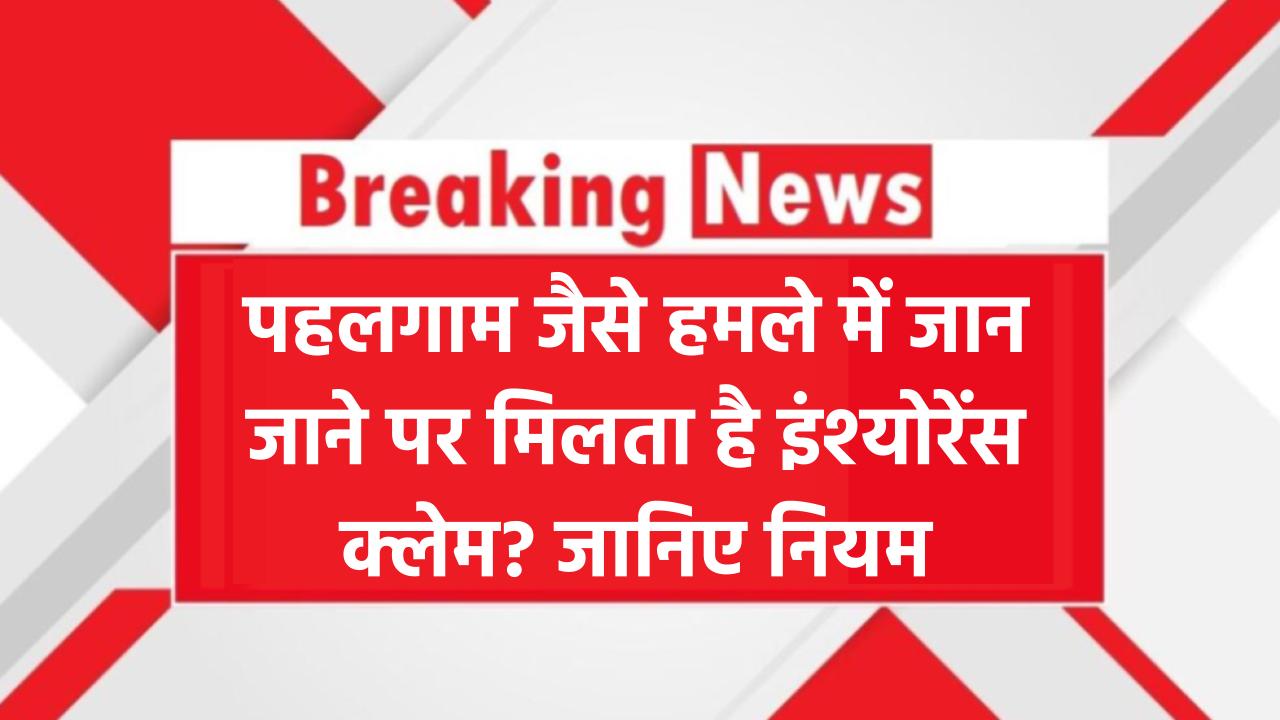 अगर पहलगाम जैसे हमले में जान चली जाए तो क्या मिलता है इंश्योरेंस क्लेम? जानिए इससे जुड़े नियम